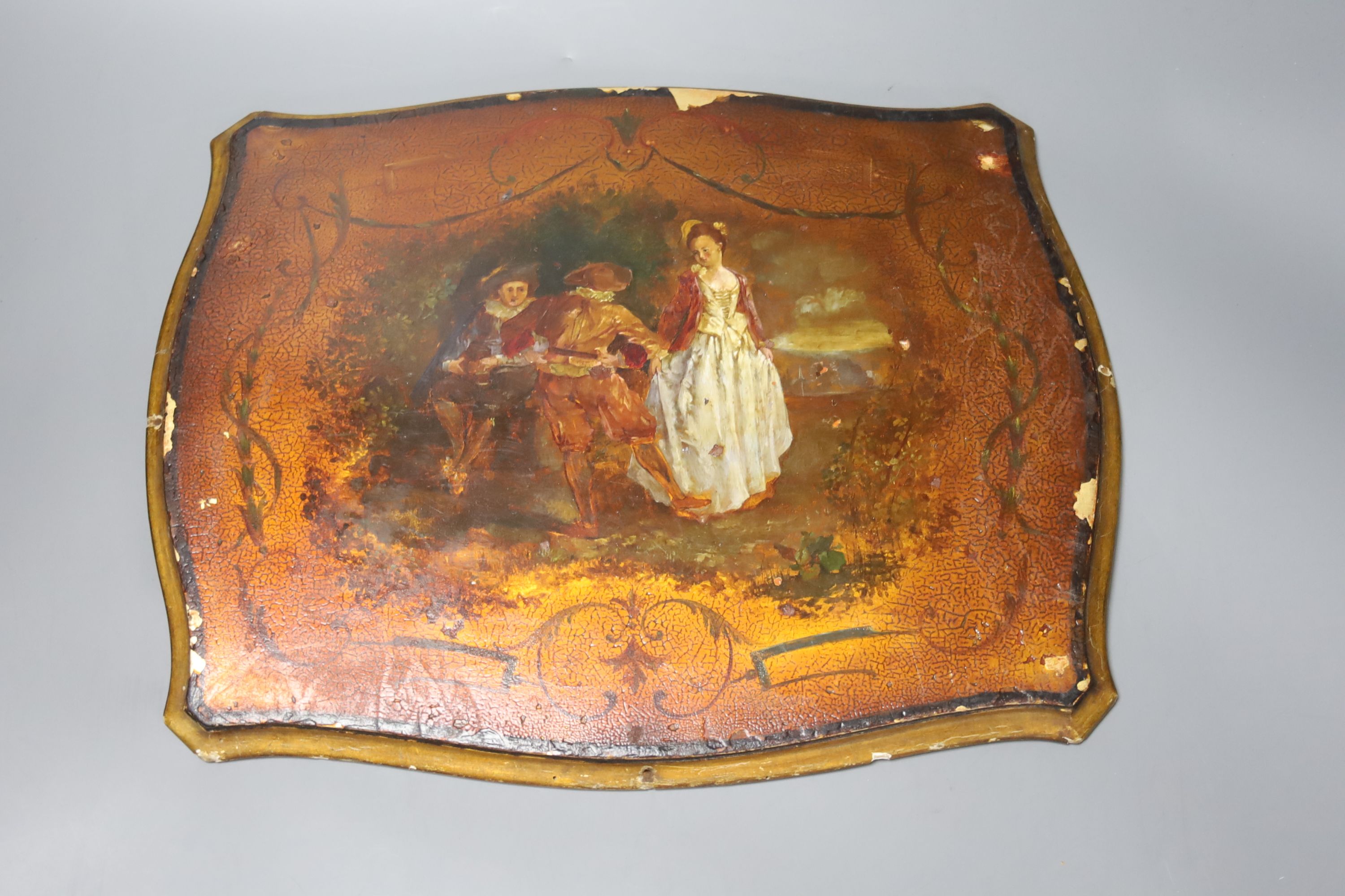 A 19th century North Italian painted wood panel, 29 x 36cm